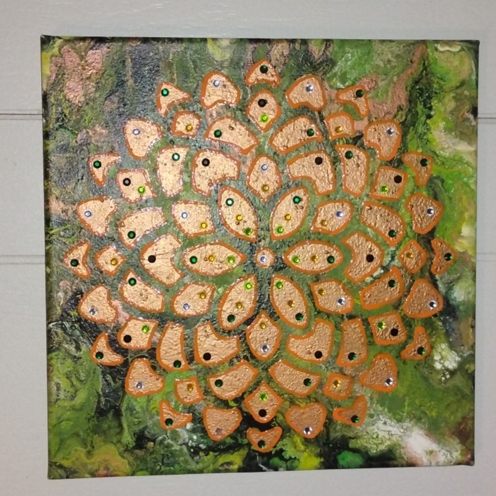 Hand painted/ poured canvas